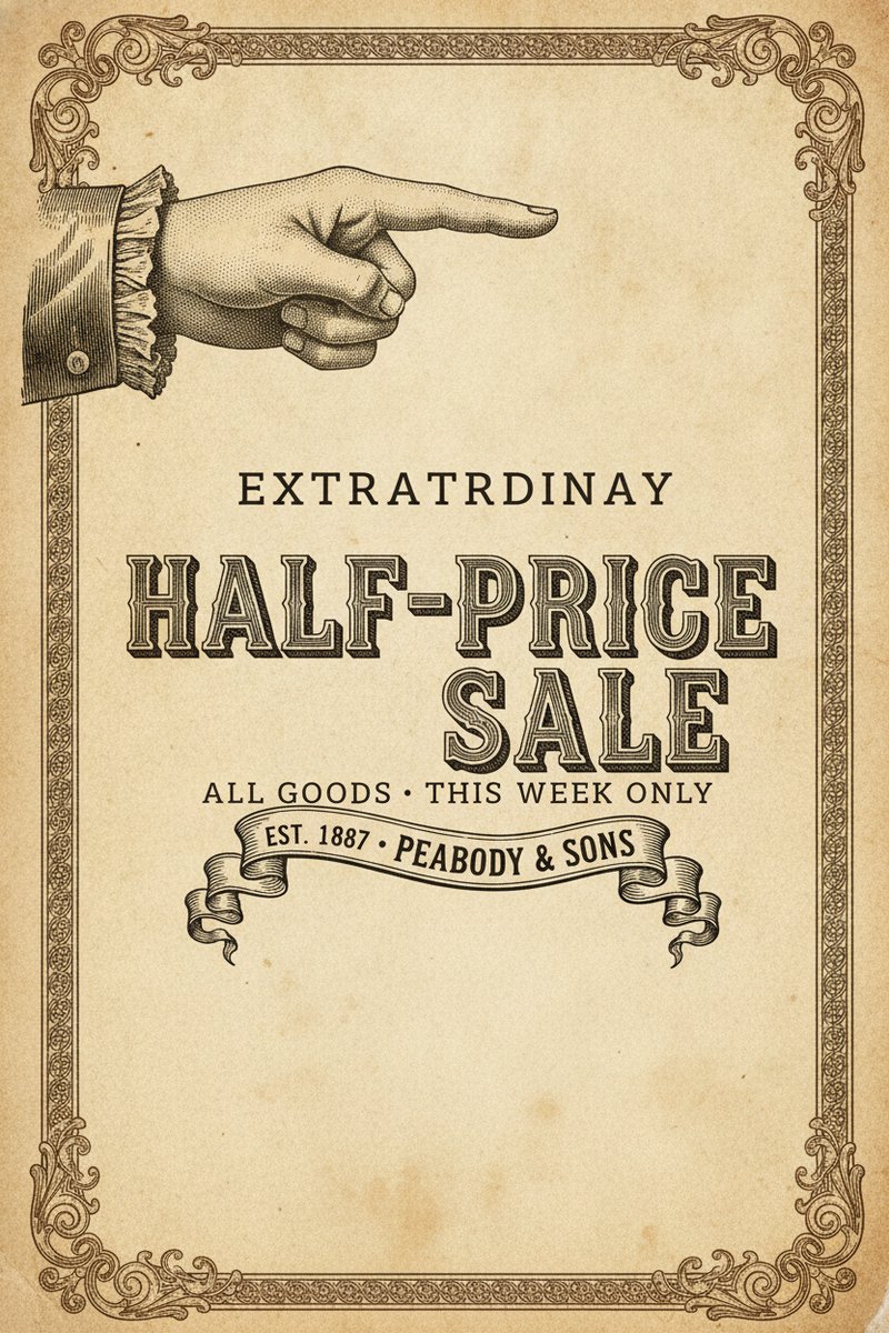 Victorian style sale banner