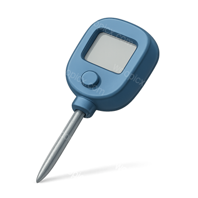 Stylish 3D Cooking Thermometer Icon for Culinary Use