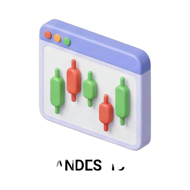 candlestick chart on screen