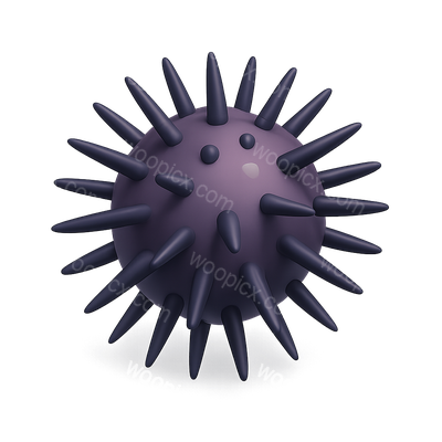 Stylized 3D Sea Urchin Icon with Volumetric Effect