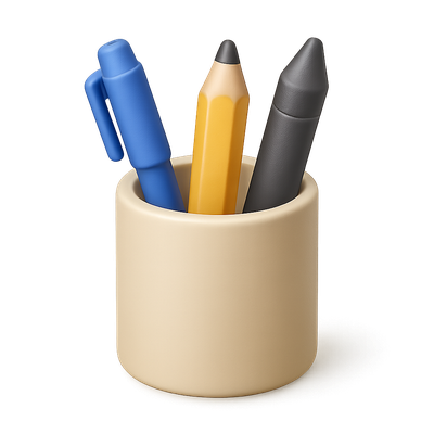Stylish 3D Pen Holder with Colorful Pens