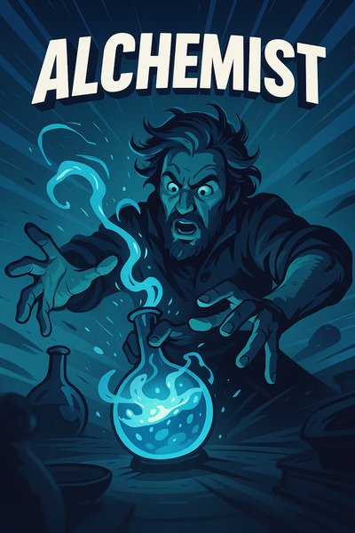 Dynamic Alchemist in Action with Vivid Colors