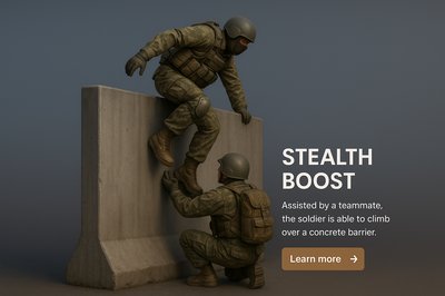 Detailed 3D Scene Depicting Stealth Boost Action