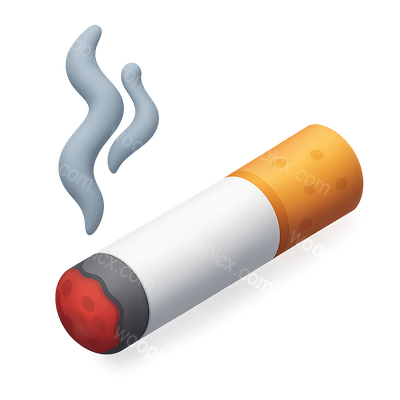 Stylized 3D Cigarette Icon with Smoke Effects