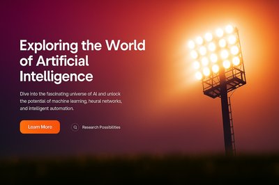 Stadium Lights Illuminating Night Sky with AI Theme