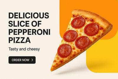 Delicious Flying Pepperoni Pizza Slice on Clean Background