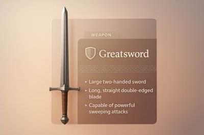 3D Illustration of a Greatsword with Informative Overlay