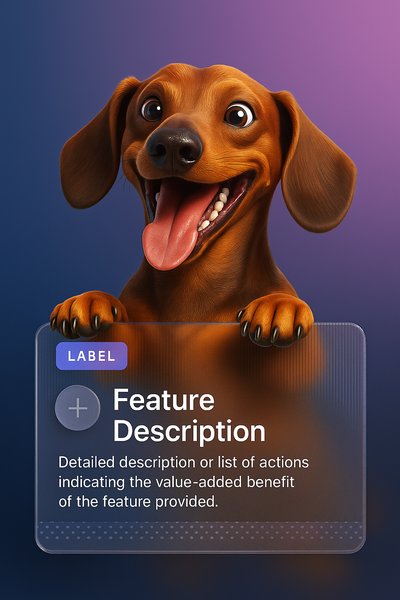 Happy Playful Dachshund with Feature Description