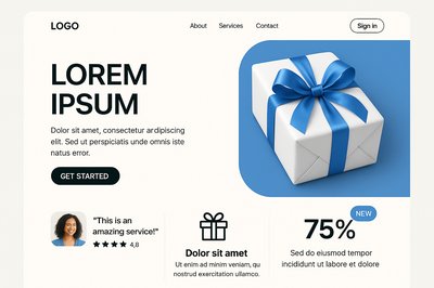 Modern Landing Page Design with Clean Corporate Style