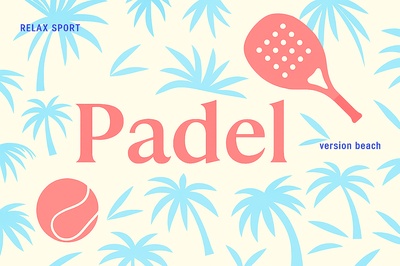 Stylized Padel Design with Beach Theme