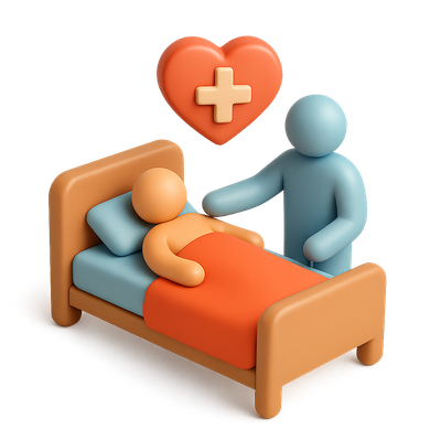 3D Icon Representing Hospice Care with Comfort and Support