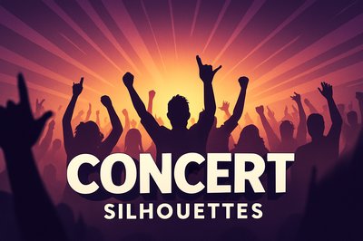 Vibrant Concert Silhouettes Against Dynamic Stage Lights
