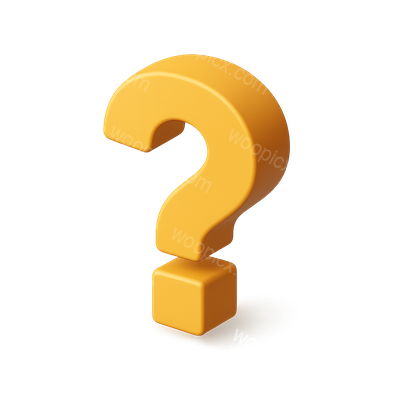 Stylish 3D Yellow Question Icon with Volumetric Effect