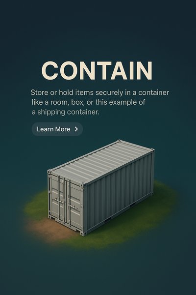 3D Scene of a Shipping Container in a Dark Background
