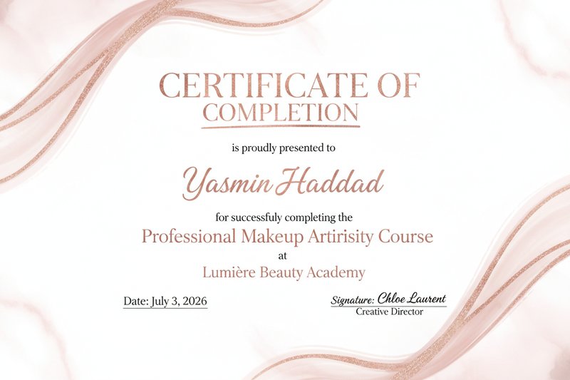 Elegant makeup artistry certificate