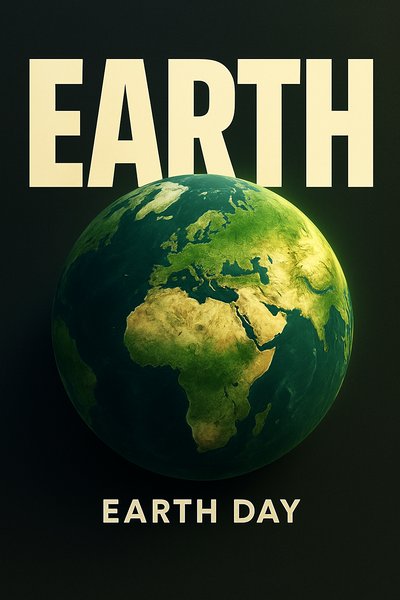 Bold Earth Day Illustration in 3D with Minimalist Style