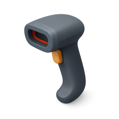 3D Barcode Scanner Icon in Isometric View