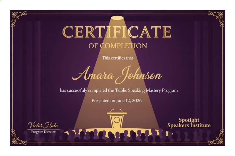 Public Speaking Mastery Certificate
