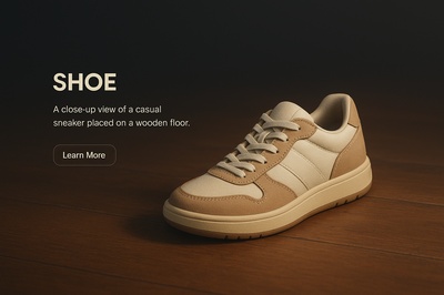 Stylish Casual Sneaker on Wooden Floor