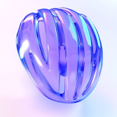 Abstract 3D Shape with Glossy Finish