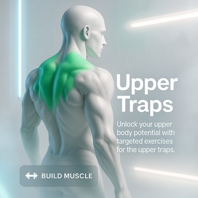 Fitness Graphic Highlighting Upper Traps Muscle Development