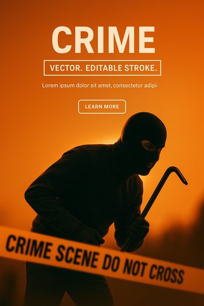 Crime Scene Awareness Graphic with Editable Design Elements