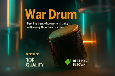 Captivating War Drum Design with Neon Accents
