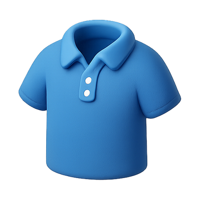 3D Render of a Blue Polo Shirt Design