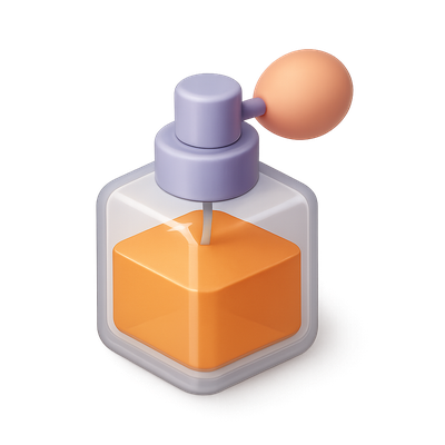 Colorful 3D Icon of a Perfume Bottle with Unique Design