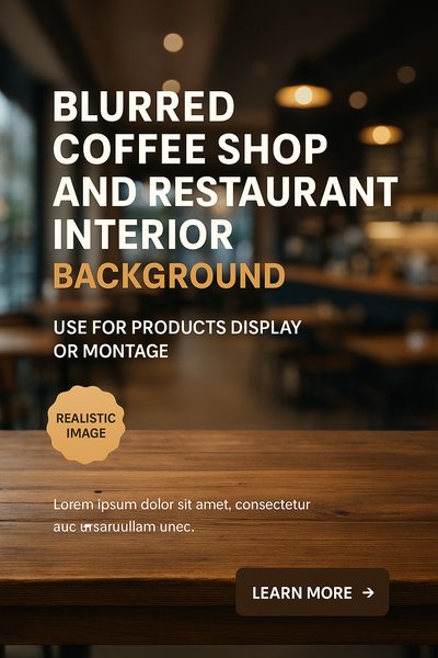 Realistic Coffee Shop Interior Background for Product Display