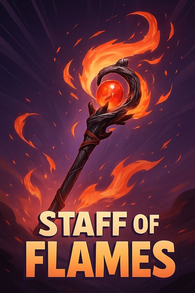 Dynamic Staff of Flames with Bold Typography