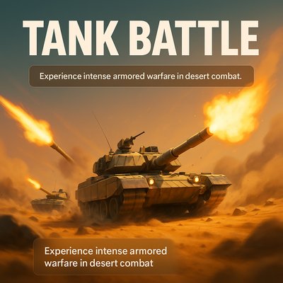 Dynamic Tank Battle Scene in Desert Warfare