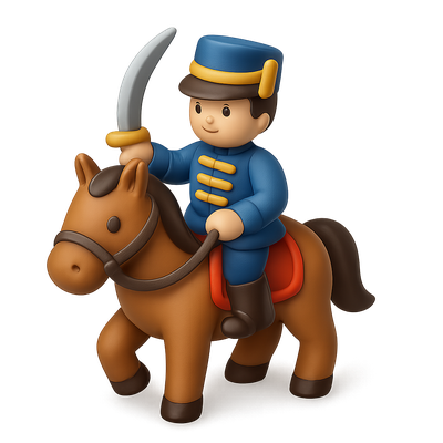 Charming 3D Hussar Cavalry Icon in Isometric View