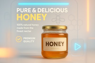 Premium Quality Honey Product Display with Modern Design