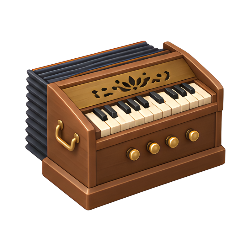 Traditional harmonium with bellows