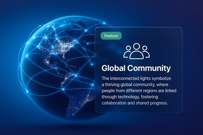 Planet Earth at Night with Global Connectivity Concept