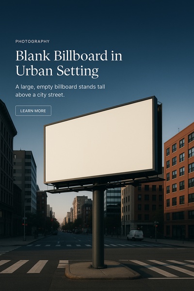 Blank Urban Billboard Ready for Ad Space