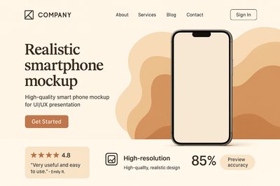 Boho Style Landing Page Design Featuring Smartphone Mockup