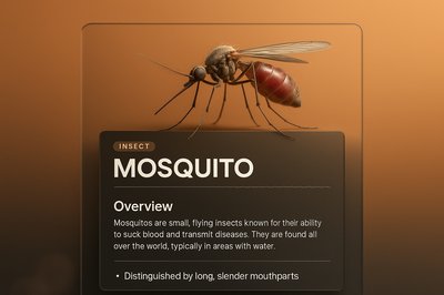 3D Illustration of a Mosquito with Informative Overlay