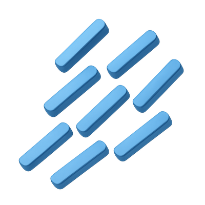 3D Icon of Scattered Diagonal Lines with Isometric View