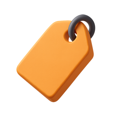 Stylish 3D Price Tag Icon with Volumetric Feel