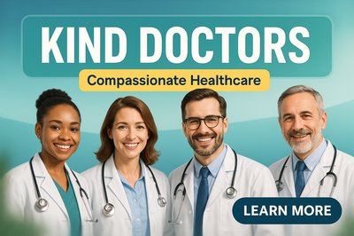 Healthcare Promotional Banner Featuring Compassionate Doctors
