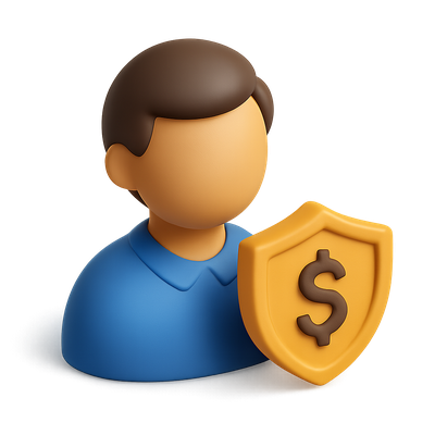 3D Icon of a Credit Union Member with Shield
