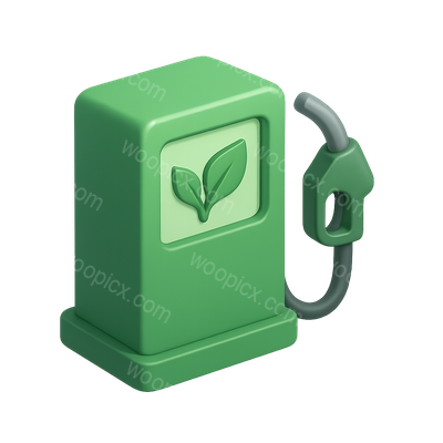 Eco-Friendly Fuel Pump Icon in 3D Design