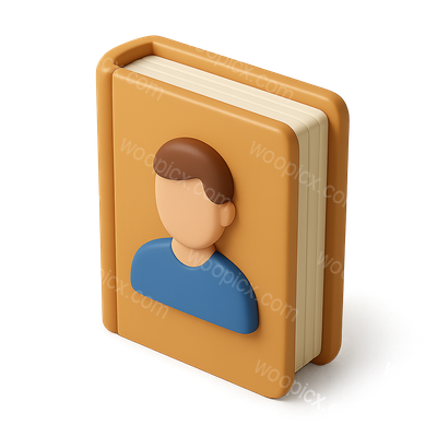 Stylish 3D Icon of an Author Book with Isometric Design