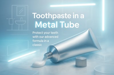 Modern Toothpaste Packaging in a Metal Tube