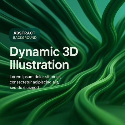 Dynamic 3D Abstract Illustration with Flowing Lines