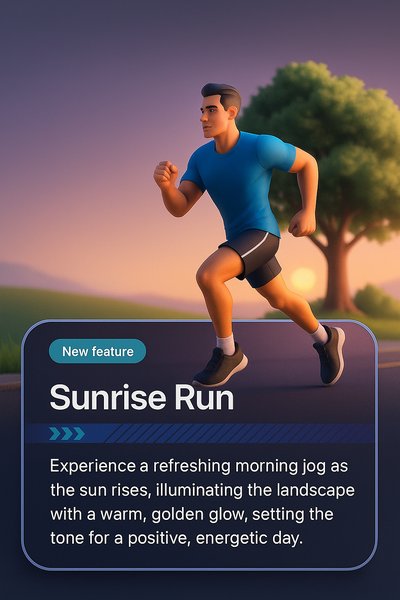 Dynamic Sunrise Jogging Scene with Athlete