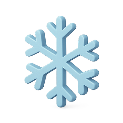 Stylized Blue Snowflake Icon with Simple Design