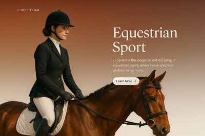 Elegant Equestrian Sport Design for Web Page